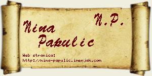 Nina Papulić vizit kartica